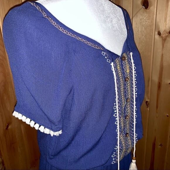 Spenser Jeremy NWOT blue embroidered romper size 6 - Picture 6 of 8